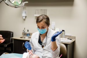 Dr. Bright talking to patient
