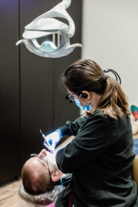 cleaning teeth